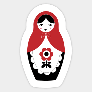 Matryoshka Nesting Doll, Red Sticker